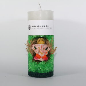 Kit Porta Vela Ganesha Rosa Mini Santuário #PV_VC011