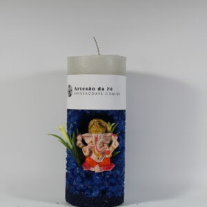 Kit Porta Vela Ganesha Rosa Mini Santuário #PV_AA010