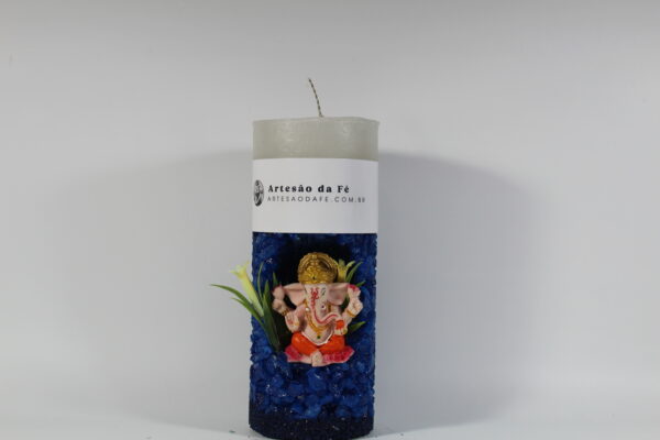 Kit Porta Vela Ganesha Rosa Mini Santuário #PV_AA010