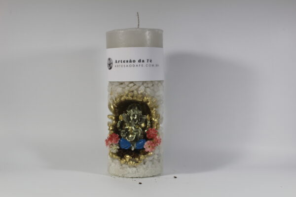 Kit Porta-Vela Ganesha Dourado Azul (Mini-Santuário) #PV_BD010