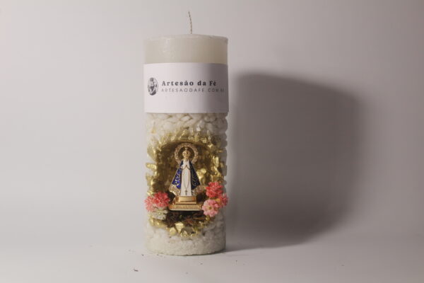 Kit Porta Vela Nossa Senhora de Aparecida Mini Santuário #PV_BD016