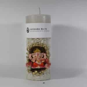 Kit Porta Vela Ganesha Rosa Mini Santuário #PV_BD011