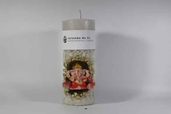 Kit Porta Vela Ganesha Rosa Mini Santuário #PV_BD011
