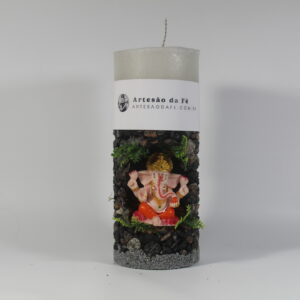 Kit Porta Vela Ganesha Rosa Mini Santuário #PV_PP015