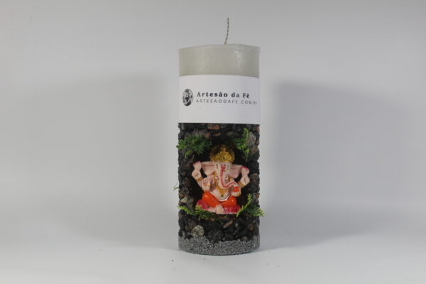 Kit Porta Vela Ganesha Rosa Mini Santuário #PV_PP015