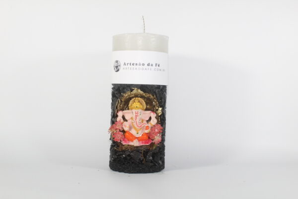 Kit Porta Vela Ganesha Rosa Mini Santuário #PV-PD010