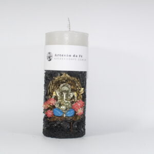 Kit Porta Vela Ganesha Dourado Azul Mini Santuário #PV-PD009