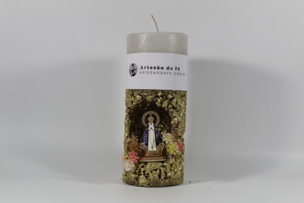 Kit Porta Vela Nossa Senhora de Aparecida Mini Santuário #PV_DD016