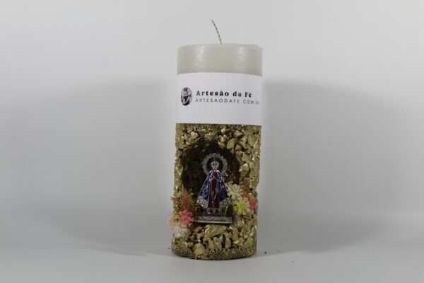 Kit Porta Vela Nossa Senhora de Aparecida Mini Santuário #PV_DD018