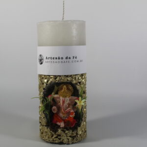 Kit Porta Vela Ganesha Rosa Mini Santuário #PV_DP011