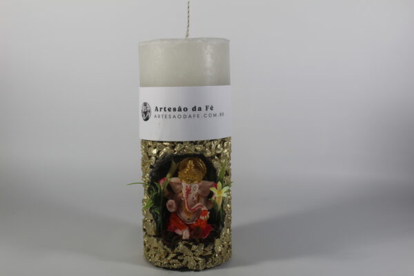 Kit Porta Vela Ganesha Rosa Mini Santuário #PV_DP011
