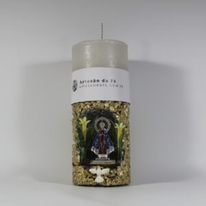Kit Porta Vela Nossa Senhora de Aparecida Mini Santuário #PV_DP018
