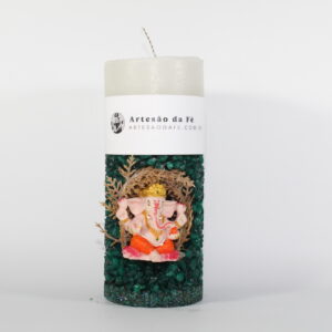 Kit Porta Vela Ganesha Rosa Mini Santuário #PV_VE011