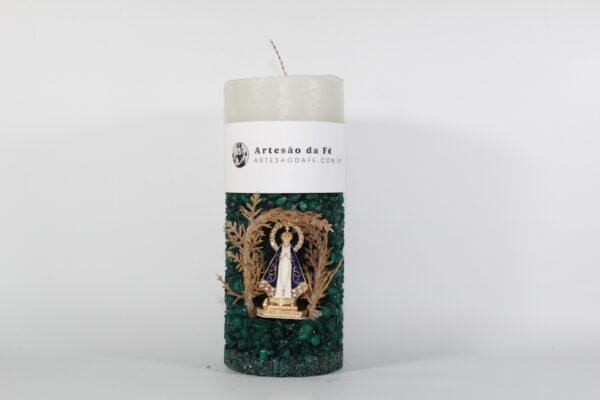 Kit Porta Vela Nossa Senhora de Aparecida Mini Santuário #PV_VE016