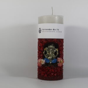 Kit Porta Vela Ganesha Dourado Azul Mini Santuário #PV_VV010